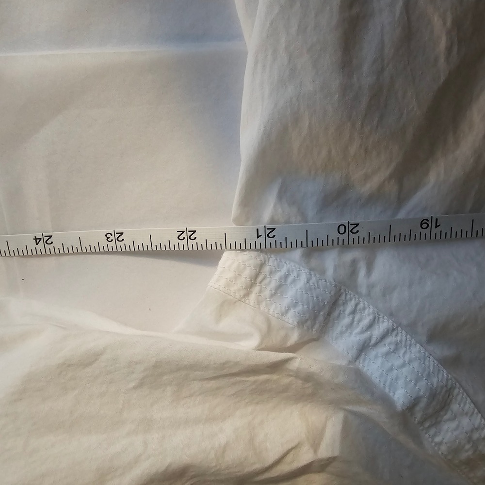 Talbots Puff Sleeve Blouse Large White Boho Cottagecore Cotton Summer Staple - Picture 9 of 9